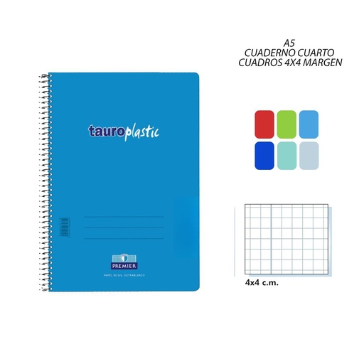 [A000243] Cosntrucción cuaderno A5 80 hojas 4x4 - Material escolar
