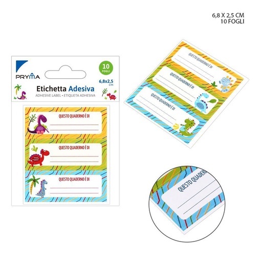 [0227062] Etiqueta adhesiva 6.8X2.5CM 3PZ 10FF - Papelería
