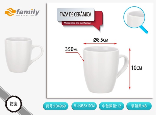 [104969] Taza de cerámica 12oz 350ml - Cerámica para bebidas