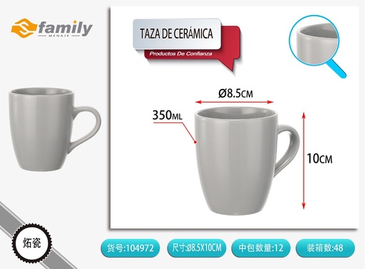 [104972] Taza de cerámica 12oz 350ml - Cerámica para bebidas