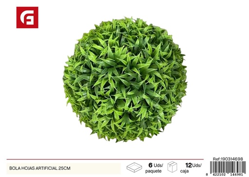 [190314698] Bola de hojas artificial 25cm - Decoraciones para jardín y plantas artificiales