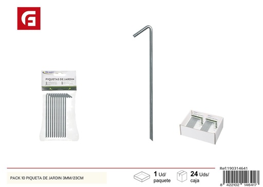 [190314641] Pack de 10 piquetas de jardín 3mm/23cm - Accesorios de jardín y herramientas