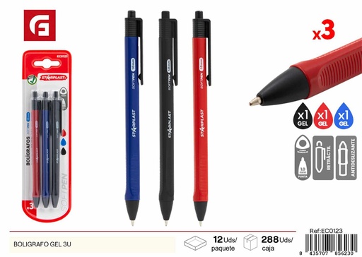 [154485623] Bolígrafo de gel (3 piezas) - Material de escritura y oficina