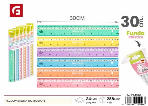 [154404046] Regla de 30 cm estilo Quijote - Material de oficina y escolares