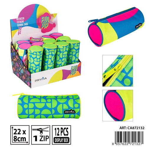 [0239277] Estuche escolar redondo 22x8 cm - Accesorios de mochilas y organización
