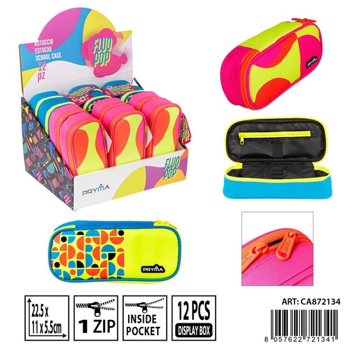 [0239279] Estuche ovalado escolar 22.5x11x5.5 cm - Accesorios de mochilas y organización