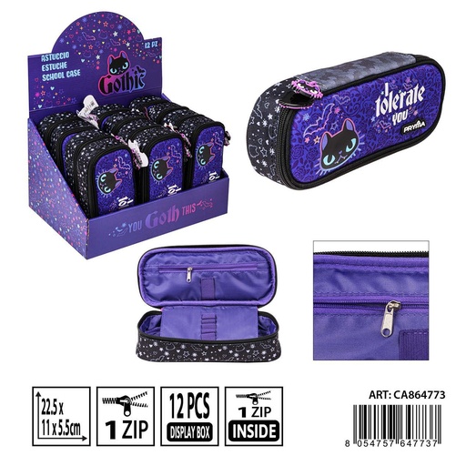 [0238752] Estuche ovalado escolar 22.5x11x5.5 cm - Accesorios de mochilas y organización