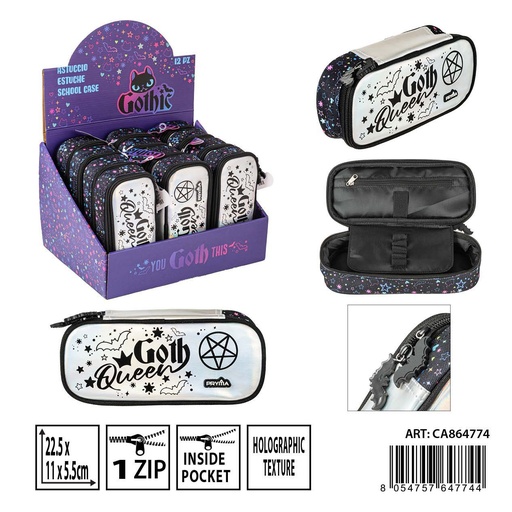 [0238753] Estuche ovalado escolar 22.5x11x5.5 cm - Accesorios de mochilas y organización