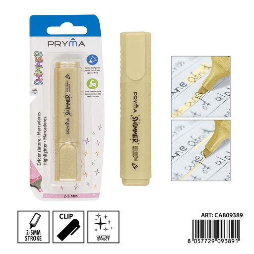 [0238546] Subrayador metálico purpurina 2/5 mm color amarillo - Material de escritura