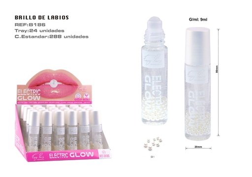[B186-01]  Brillo Labial Efecto Perlas 24u - Labios brillantes y cuidados