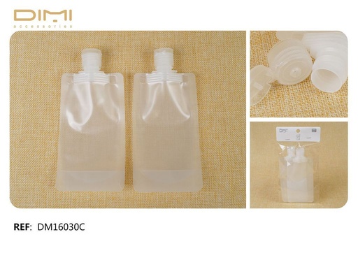 [8435693837619]  Bolsa 100ml Rellenable de Viaje 12/u DM16030C - Envases y almacenamiento