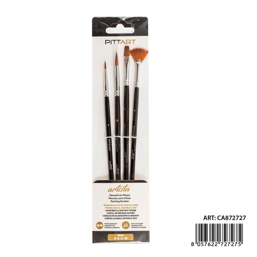 [0239924] Set de pinceles de artista 4 piezas N.4-6-6-10 - Utensilios de pintura