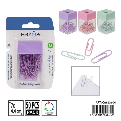 [0236741] Clips 50 piezas con caja (70x44mm) - Accesorios para oficina y manualidades