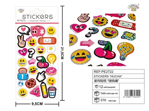[PE2722] Stickers "Hucha" 9.5x21.5 cm - Accesorios y manualidades