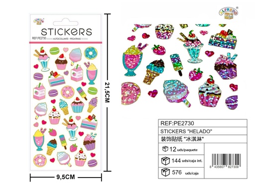 [PE2730] Stickers "Helado" 9.5x21.5 cm - Accesorios y manualidades