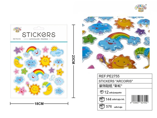 [PE2755] Stickers "Arcoiris" 18x23 cm - Accesorios y manualidades