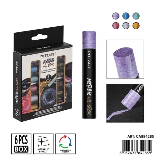 [0235958] Barras de pasteles al óleo color metalizado 6 piezas - Material de arte y manualidades