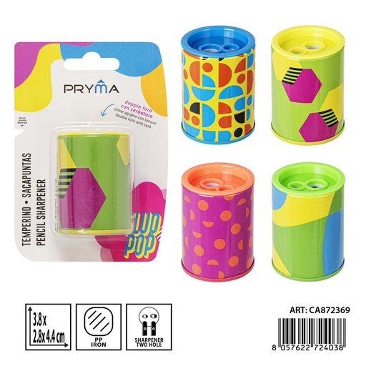 [0239423] Sacapuntas doble con depósito 3.8x2.8x4.4 cm (repetido) - Accesorios de papelería