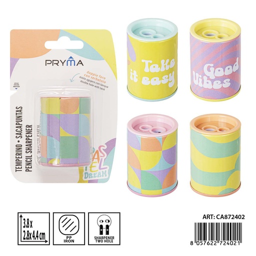 [0239458] Sacapuntas doble con depósito 3.8x2.8x4.4 cm (repetido) - Accesorios de papelería
