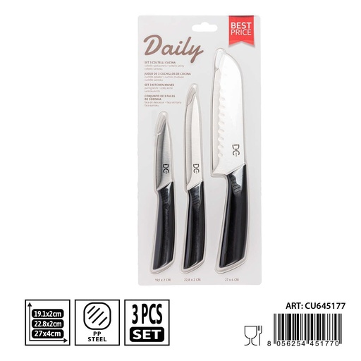 [0239127] Juego de cuchillos Santoku de 3 piezas - Utensilios de cocina y cuchillería