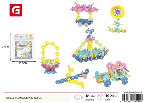 [204630145] Puzzle de forma de nieve 180 piezas con letras - Juguetes educativos y rompecabezas