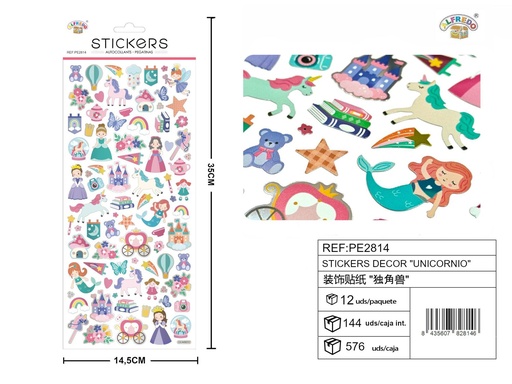 [PE2814] Stickers decor "unicornio" 14.5x35 cm - Artículos decorativos 