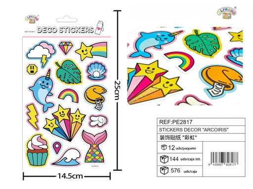 [PE2817] Stickers decor "arcoiris" 14.5x25 cm - Artículos decorativos 