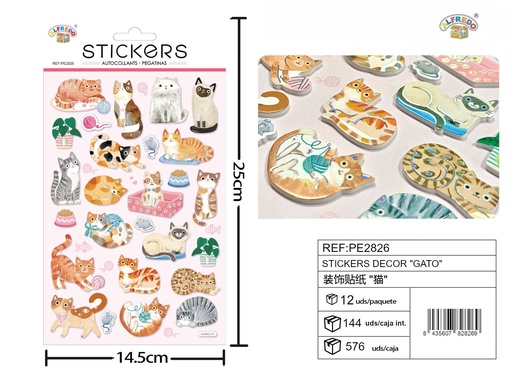 [PE2826] Stickers decor "gato" 14.5x25 cm - Artículos decorativos 