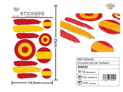 [PE0049] Stickers decorativos "España" 14x21 cm - Pegatinas de banderas