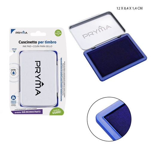 [0209873] Cojín de sellos azul 12.2x8.4x1.4 cm 64g - Accesorios de oficina y sellado