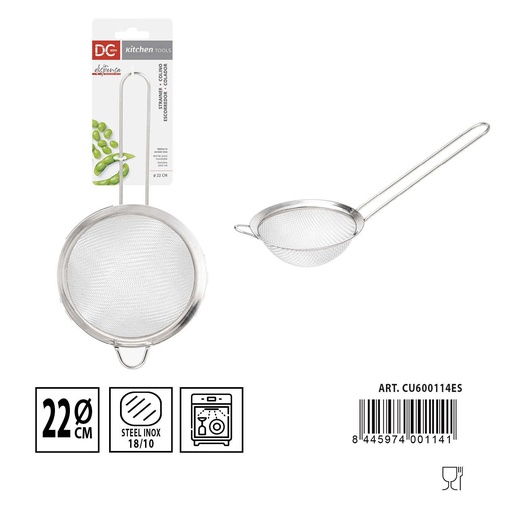 [A000680] Colador redondo de acero 22cm - Herramientas de cocina