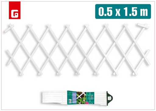[190363149] Celosía plegable de plástico color blanco 0.5 x 1.5 m - Jardín y cobertura
