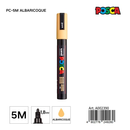 [A002390] Marcador POSCA 1.8mm PC-5M albaricoque - Material de marca