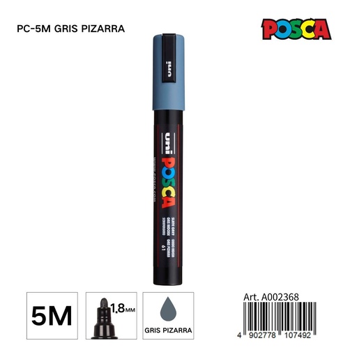 [A002368] Marcador POSCA 1.8mm PC-5M gris pizarra - Material de marca