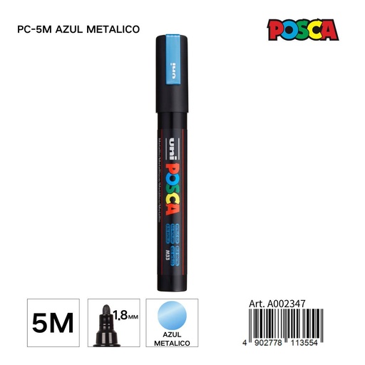 [A002347] Marcador POSCA 1.8MM PC-5M Azul Metálico - Material de papelería y marcadores