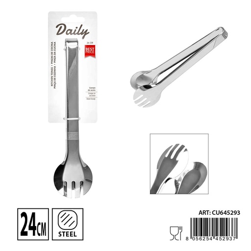 [0239128] Pinza de cocina multfunción de acero inoxidable 24x5.9cm - Utensilios de cocina