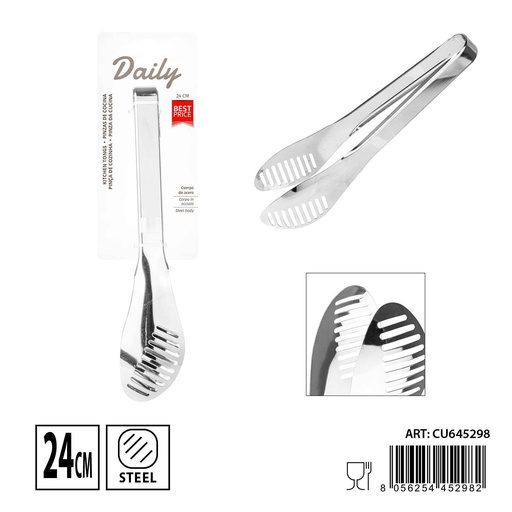 [0239133] Pinza de cocina multfunción de acero inoxidable 24x4.8cm - Utensilios de cocina