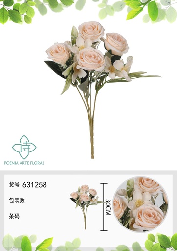 [631258CHAMPAGNE] Ramo de flor artificial primavera 30cm - Novedades
