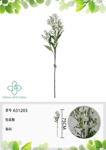 [631203BLANCO] Ramo de flor artificial con una sola cabeza de bronce de 75cm - Novedades