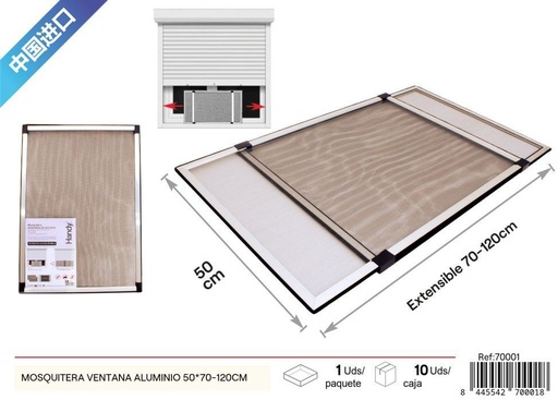 [70001] Rejilla mosquitera de aluminio para ventana 50x70-120cm - Productos de verano