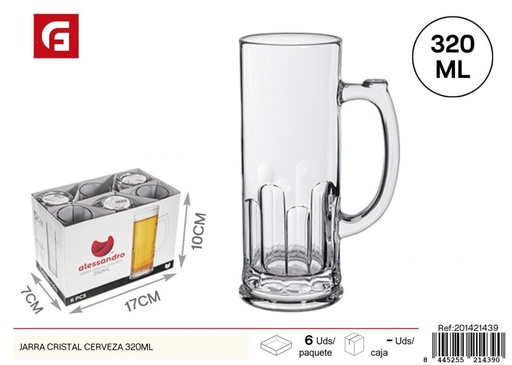 [201421439] Jarra de cristal para cerveza 320 ml - Accesorios de bar y servicio de bebidas