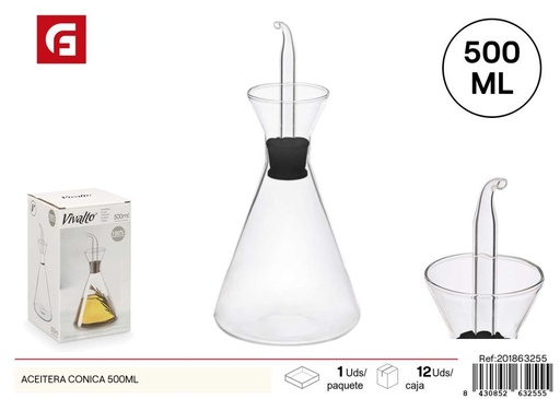 [201863255] Aceitera cónica 500ml - Envases de vidrio para aceites