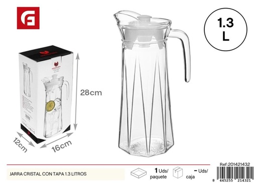 [201421432] Jarra de cristal con tapa 1.3 litros - Accesorios de cocina