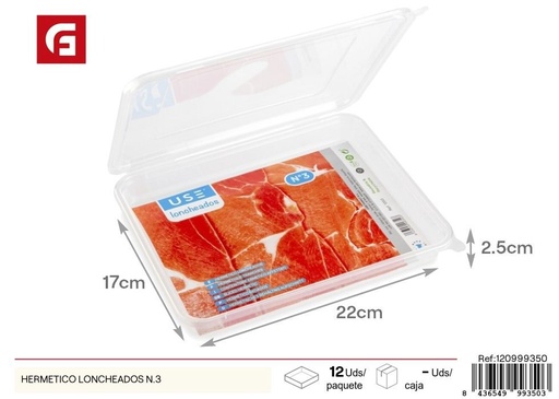 [120999350] Contenedor hermético de plástico nº 3 - Almacenamiento de alimentos y fiambreras clásicas