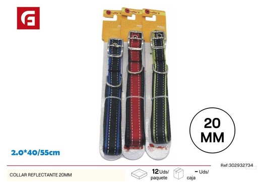 [302932734] Collar reflectante de 20 mm - Accesorios para mascotas