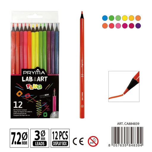 [0235713] Lápices de colores neón 12 PZ - Fluorescentes y vibrantes
