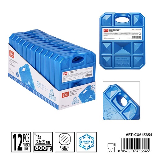 [0239087] Acumulador de frío 800 g 16x3.3x20 cm - Ideal para enfriar