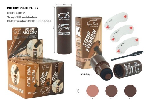 [L057-01] Polvo de cejas 3 colores 24/C - definición y estilo