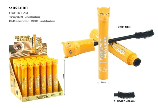 [E172-01] Máscara negra big multiplied waterproof 24/C - Volumen y resistencia