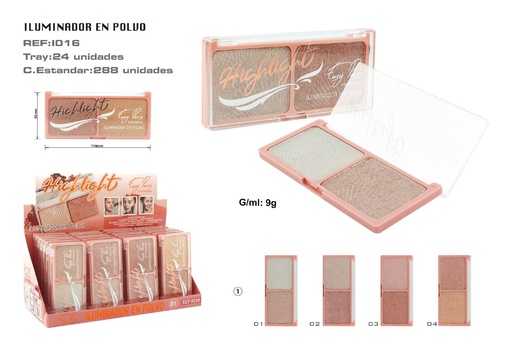[I016-01] Iluminador highlighter 24/U 24/C - Para un acabado radiante